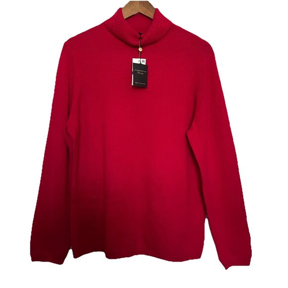 Charter Club 100% Cashmere Turtleneck Sweater Size XL Red Holidays NWT - Picture 1 of 5